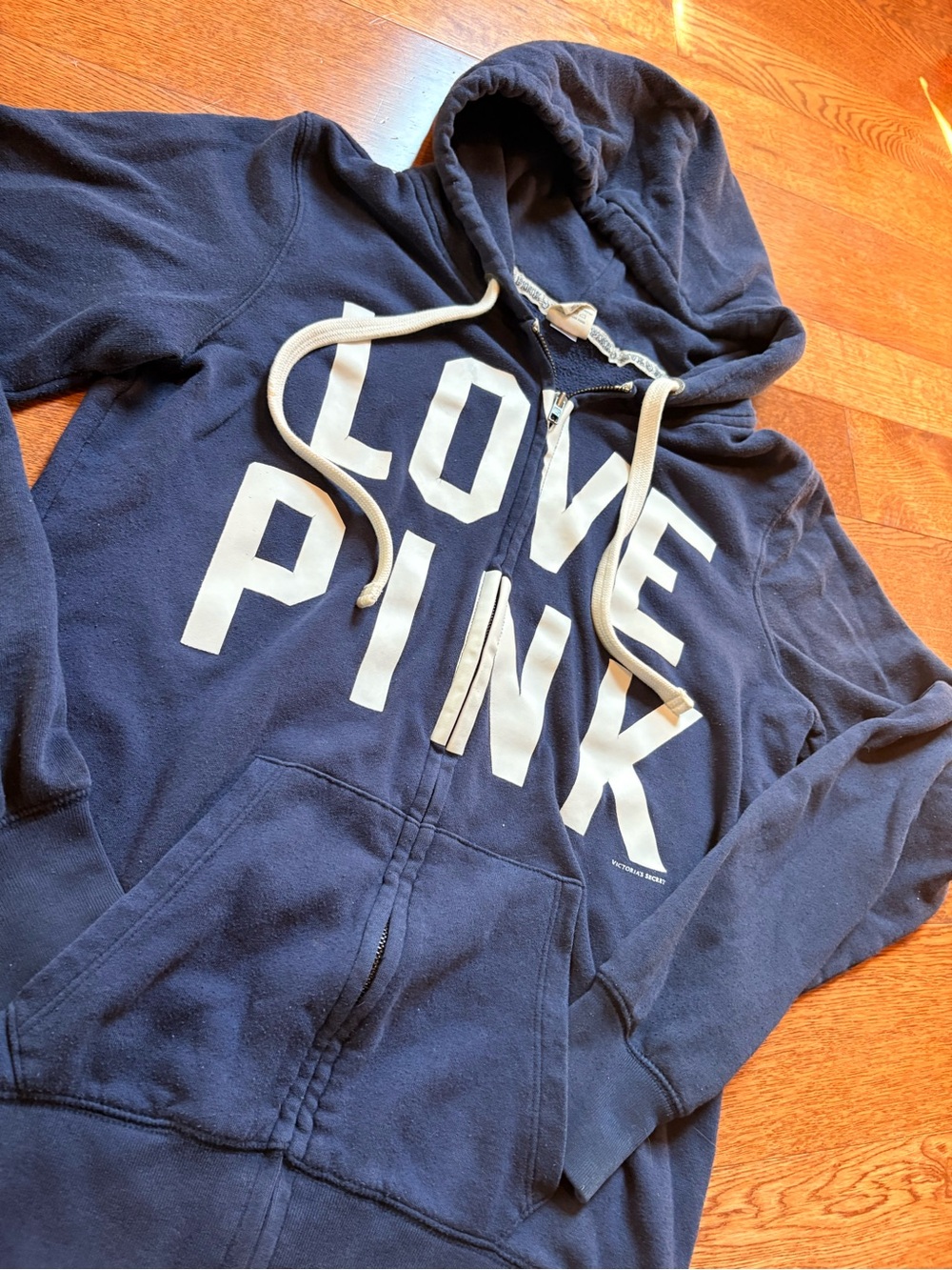 Victoria's Secret LOVE PINK Navy Blue Zip Up